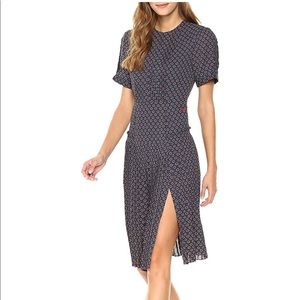 Elegant Navy Patterned Dress